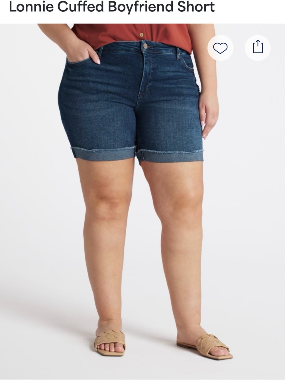 Kut from the Kloth Dark Indigo Rolled Hem Denim Shorts